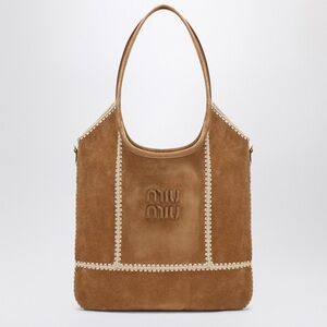 Miu Miu Ivy Suede and Crochet Bag
